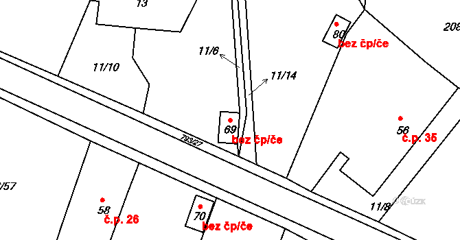 Klatovy 45222916 na parcele st. 69 v KÚ Habartice u Obytců, Katastrální mapa