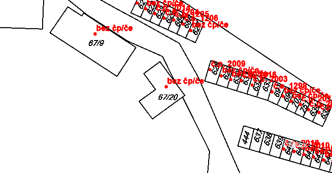 Černčice 46269916 na parcele st. 67/20 v KÚ Černčice u Loun, Katastrální mapa