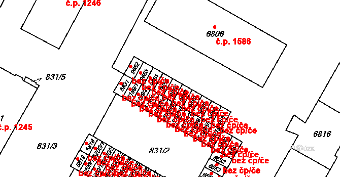 Pardubice 46773916 na parcele st. 9656 v KÚ Pardubice, Katastrální mapa
