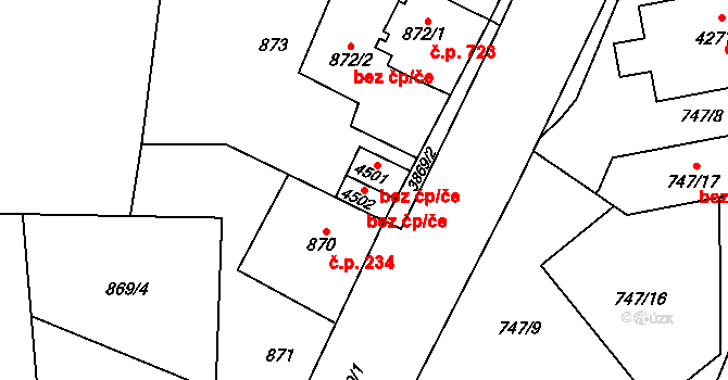 Žamberk 48358916 na parcele st. 4502 v KÚ Žamberk, Katastrální mapa