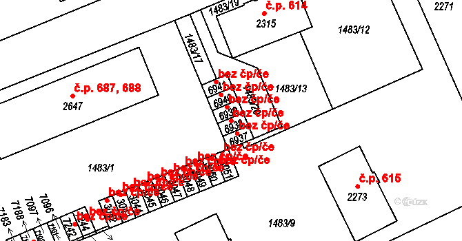 Chrudim 48827916 na parcele st. 6938 v KÚ Chrudim, Katastrální mapa