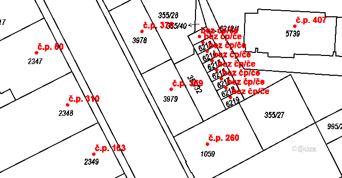 Pražské Předměstí 369, Písek na parcele st. 3979 v KÚ Písek, Katastrální mapa