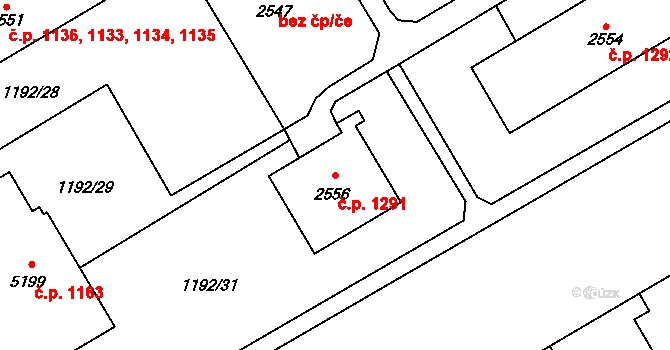 Beroun-Město 1291, Beroun na parcele st. 2556 v KÚ Beroun, Katastrální mapa