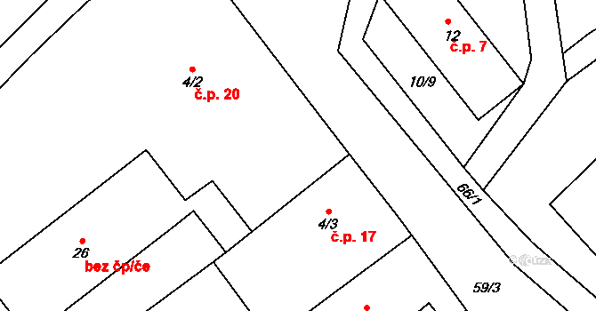 Klášterský Mlýn 17, Rejštejn na parcele st. 4/3 v KÚ Klášterský Mlýn I, Katastrální mapa
