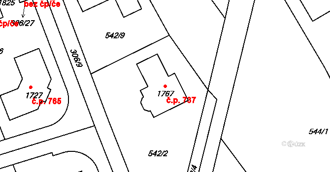 Libiš 737 na parcele st. 1767 v KÚ Libiš, Katastrální mapa