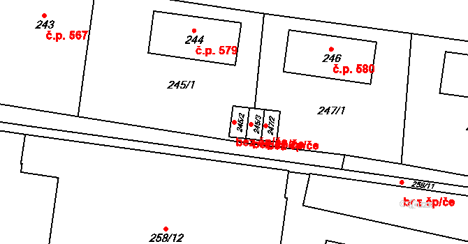 Chodov 38548917 na parcele st. 245/2 v KÚ Dolní Chodov, Katastrální mapa