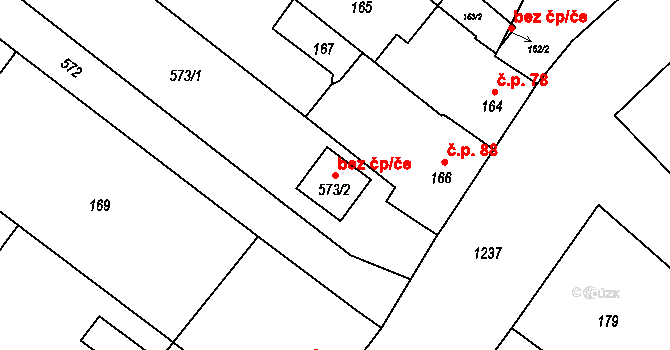 Líšná 40561917 na parcele st. 573/2 v KÚ Líšná u Přerova, Katastrální mapa