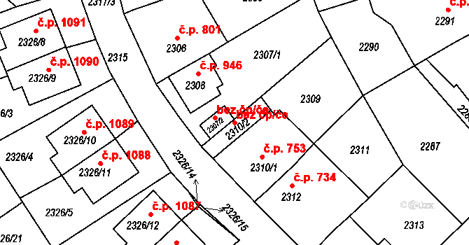 Lovosice 41116917 na parcele st. 2310/2 v KÚ Lovosice, Katastrální mapa