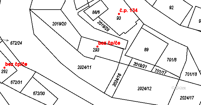 Rozstání 42088917 na parcele st. 293 v KÚ Rozstání pod Kojálem, Katastrální mapa