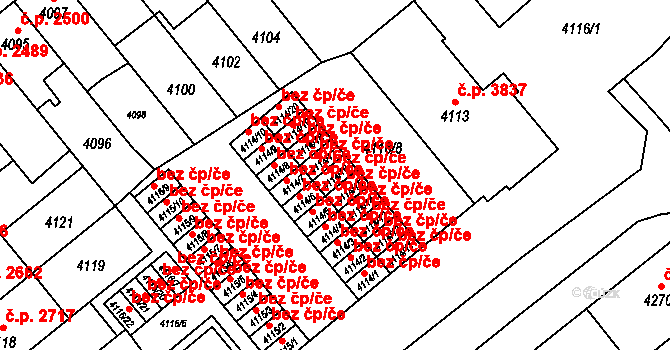 Brno 45572917 na parcele st. 4114/16 v KÚ Židenice, Katastrální mapa