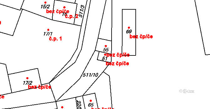 Habří 46932917 na parcele st. 51 v KÚ Habří u Lipí, Katastrální mapa