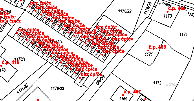 Liberec 50055917 na parcele st. 1176/15 v KÚ Liberec, Katastrální mapa