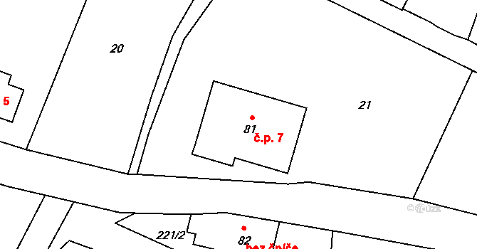 Lachov 7, Teplice nad Metují na parcele st. 81 v KÚ Lachov, Katastrální mapa