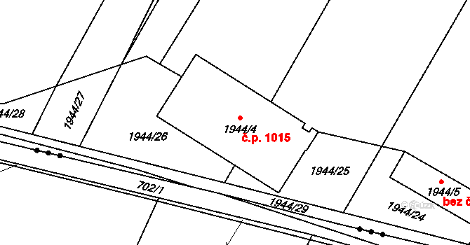 Rajhrad 1015 na parcele st. 1944/4 v KÚ Rajhrad, Katastrální mapa