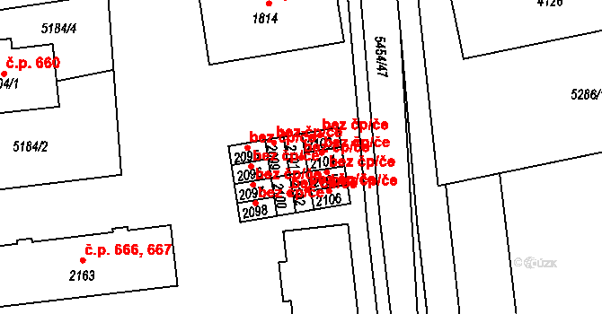 Polička 89805917 na parcele st. 2101 v KÚ Polička, Katastrální mapa