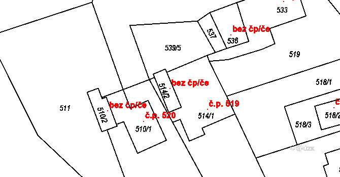 Vítkov 99635917 na parcele st. 514/2 v KÚ Vítkov, Katastrální mapa