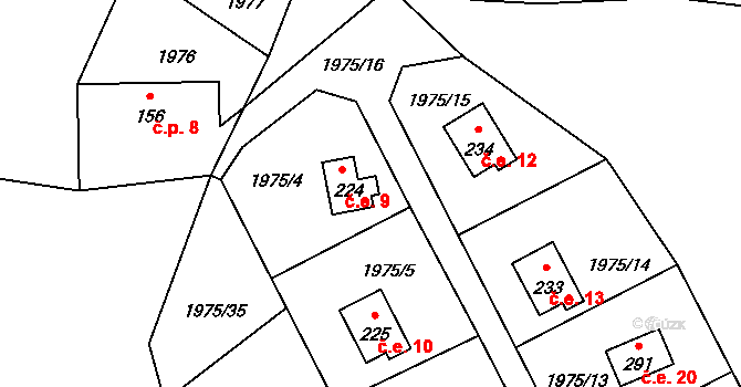 Kochnov 9, Olbramovice na parcele st. 224 v KÚ Olbramovice u Votic, Katastrální mapa