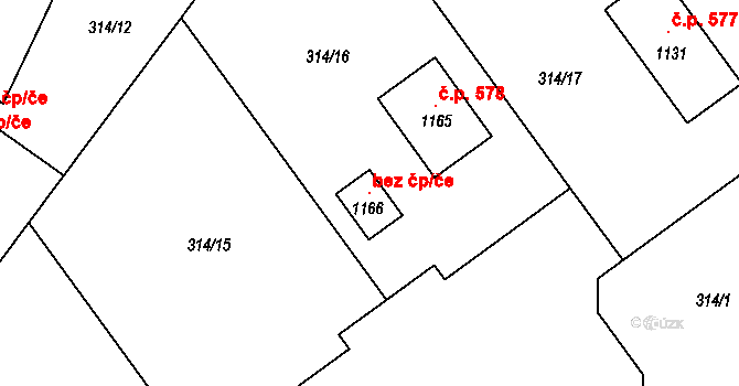 Vrchlabí 146993918 na parcele st. 1166 v KÚ Podhůří-Harta, Katastrální mapa