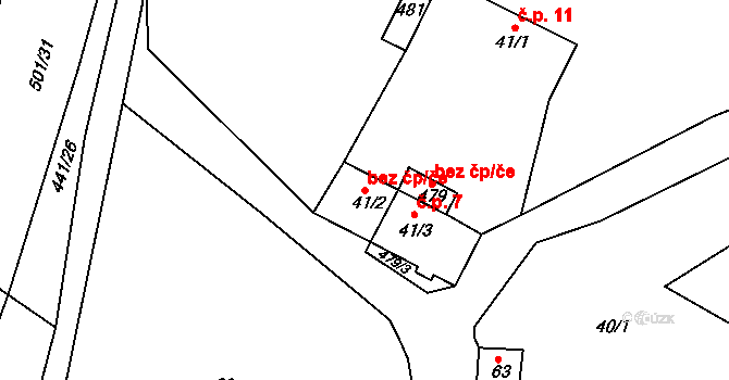 Volenice 17166918 na parcele st. 41/2 v KÚ Volenice u Březnice, Katastrální mapa