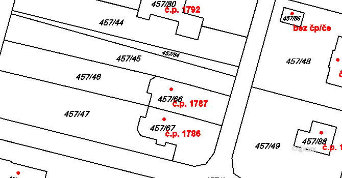 Petřvald 1787 na parcele st. 457/66 v KÚ Petřvald u Karviné, Katastrální mapa