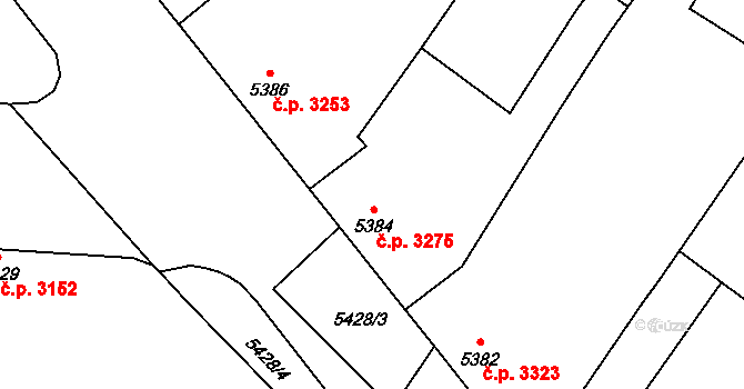 Židenice 3275, Brno na parcele st. 5384 v KÚ Židenice, Katastrální mapa