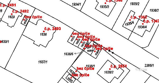 Teplice 39158918 na parcele st. 1637/3 v KÚ Teplice, Katastrální mapa
