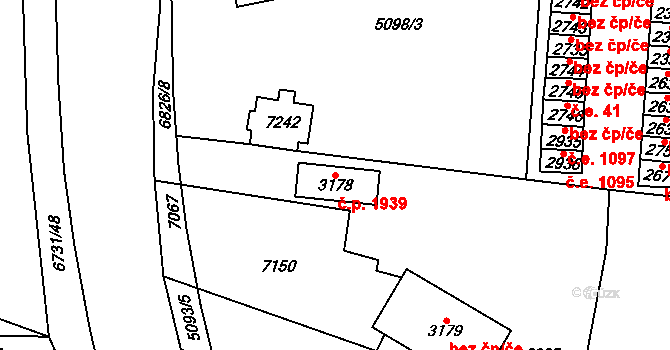 Kraslice 1939 na parcele st. 3178 v KÚ Kraslice, Katastrální mapa