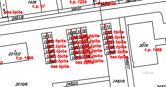 Choceň 45499918 na parcele st. 1876 v KÚ Choceň, Katastrální mapa