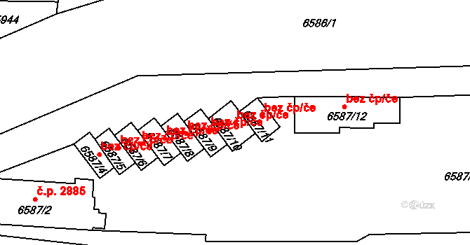 Plzeň 46286918 na parcele st. 6587/10 v KÚ Plzeň, Katastrální mapa