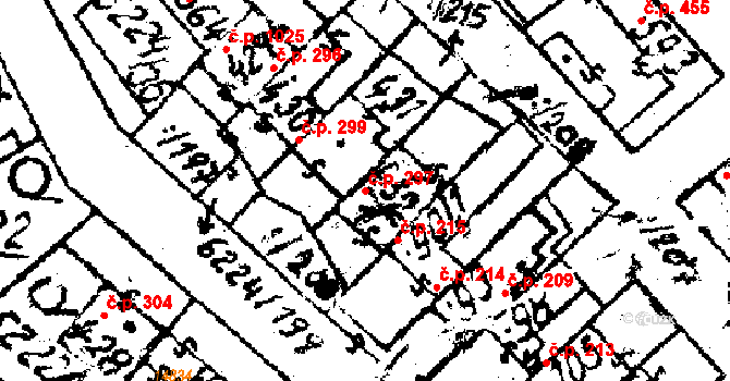 Strání 297 na parcele st. 432/1 v KÚ Strání, Katastrální mapa