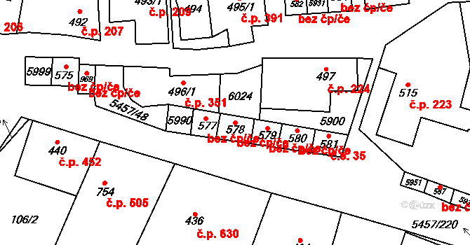 Polešovice 39 na parcele st. 578 v KÚ Polešovice, Katastrální mapa