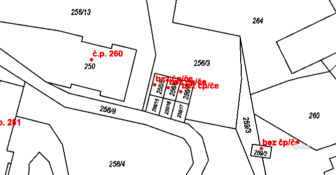 Jilemnice 49405918 na parcele st. 256/6 v KÚ Jilemnice, Katastrální mapa