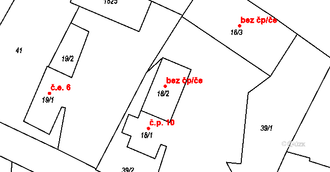 Srbice 50295918 na parcele st. 18/2 v KÚ Strýčkovice, Katastrální mapa