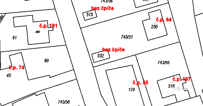 Škrdlovice 120339919 na parcele st. 532 v KÚ Škrdlovice, Katastrální mapa
