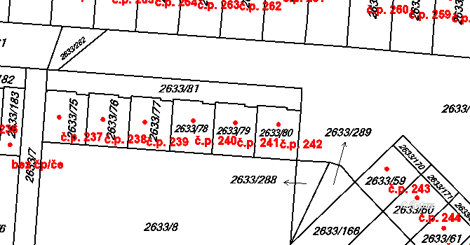 Dačice III 241, Dačice na parcele st. 2633/79 v KÚ Dačice, Katastrální mapa