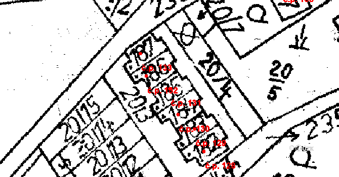 Těmice 131 na parcele st. 185 v KÚ Těmice u Kamenice nad Lipou, Katastrální mapa