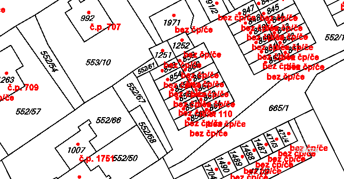 Nový Jičín 38930919 na parcele st. 855 v KÚ Nový Jičín-Horní Předměstí, Katastrální mapa