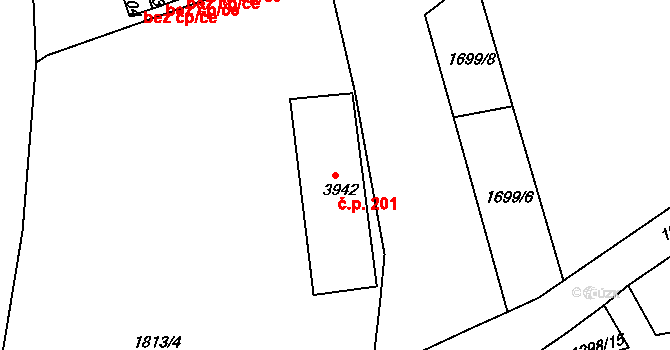 Nymburk 40045919 na parcele st. 3942 v KÚ Nymburk, Katastrální mapa