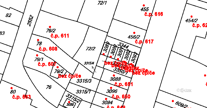 Nový Bydžov 43019919 na parcele st. 3089 v KÚ Nový Bydžov, Katastrální mapa