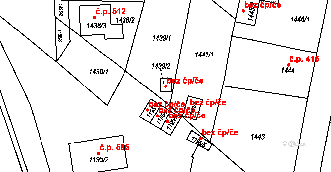 Bílina 45079919 na parcele st. 1439/2 v KÚ Bílina, Katastrální mapa