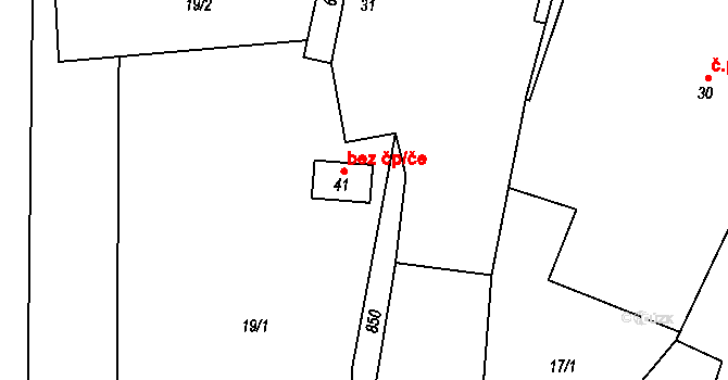 Čížkov 47116919 na parcele st. 41 v KÚ Liškov, Katastrální mapa