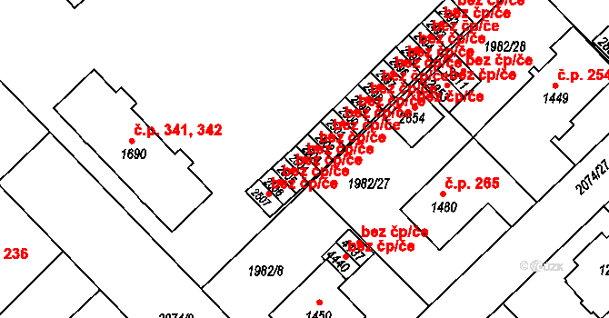 Trutnov 48540919 na parcele st. 2504 v KÚ Trutnov, Katastrální mapa