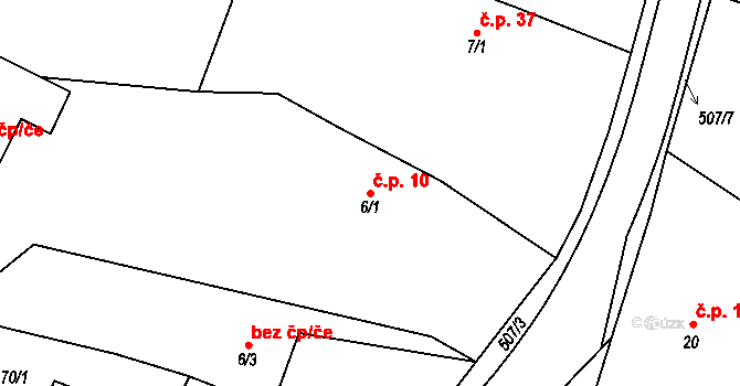 Stolany 10 na parcele st. 6/1 v KÚ Stolany, Katastrální mapa