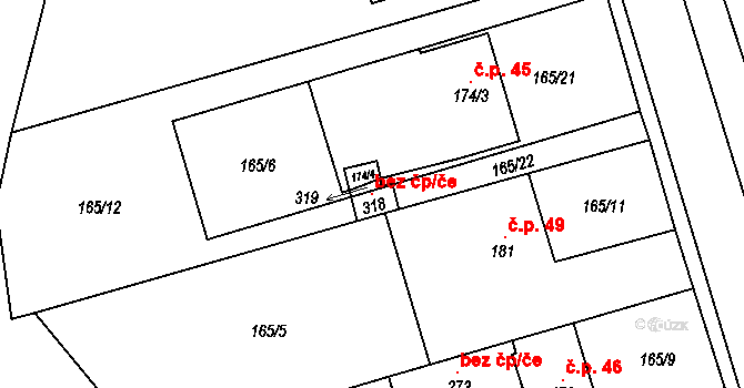 Znojmo 100386920 na parcele st. 318 v KÚ Mramotice, Katastrální mapa
