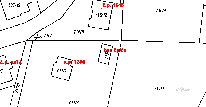Příbor 102620920 na parcele st. 717/5 v KÚ Klokočov u Příbora, Katastrální mapa