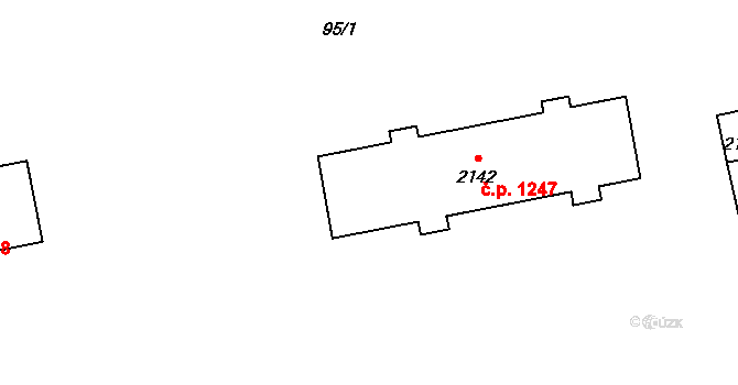 Lipník nad Bečvou I-Město 1247, Lipník nad Bečvou na parcele st. 2142 v KÚ Lipník nad Bečvou, Katastrální mapa