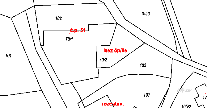Křivsoudov 116674920 na parcele st. 70/2 v KÚ Křivsoudov, Katastrální mapa
