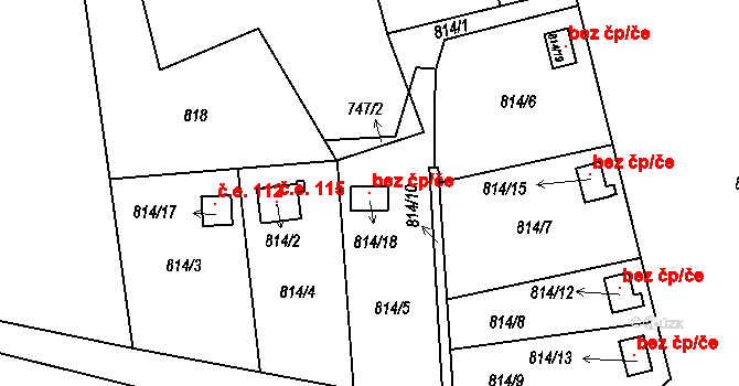 Havířov 117808920 na parcele st. 814/18 v KÚ Bludovice, Katastrální mapa