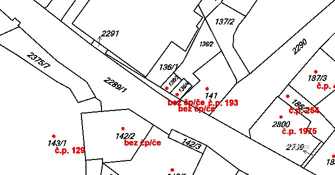 Tišnov 1002 na parcele st. 136/3 v KÚ Tišnov, Katastrální mapa