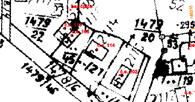 Byšičky 114, Lysá nad Labem na parcele st. 2114 v KÚ Lysá nad Labem, Katastrální mapa